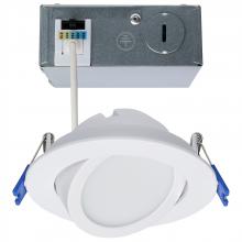  S11878 - 11 Watt; 4"; Directional Low-Profile Downlight; CCT Selectable; 120 Volt; White Finish