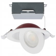  S11880 - 9 Watt LED; Fire Rated; 4 Inch Direct Wire Directional Downlight; Round Shape; White Finish; CCT