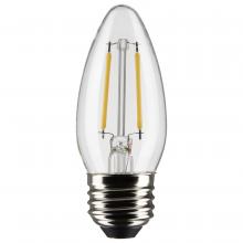  S21832 - 3 Watt B11 LED; Clear; Medium Base; 2700K; 250 Lumens; 120 Volt; 2-Pack