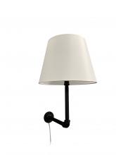  ST675-BLK - Studio Industrial Black Wall Lamp With Fabric Shade (Pin Up Only)
