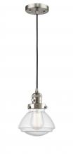  201CSW-SN-G324-LED - Olean - 1 Light - 7 inch - Brushed Satin Nickel - Cord hung - Mini Pendant