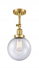 Innovations Lighting 201F-SG-G204-8-LED - Beacon - 1 Light - 8 inch - Satin Gold - Semi-Flush Mount