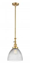  206-SG-G222-LED - Seneca Falls - 1 Light - 10 inch - Satin Gold - Stem Hung - Mini Pendant