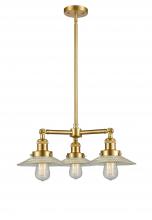  207-SG-G2-LED - Halophane - 3 Light - 22 inch - Satin Gold - Stem Hung - Chandelier