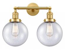 Innovations Lighting 208-SG-G204-8-LED - Beacon - 2 Light - 19 inch - Satin Gold - Bath Vanity Light