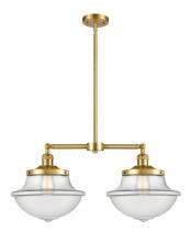  209-SG-G542-LED - Oxford - 2 Light - 25 inch - Satin Gold - Stem Hung - Island Light