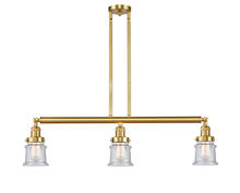  213-SG-G184S-LED - Canton - 3 Light - 39 inch - Satin Gold - Stem Hung - Island Light