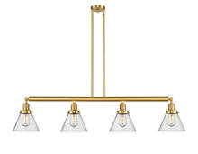  214-SG-G44-LED - Cone - 4 Light - 52 inch - Satin Gold - Stem Hung - Island Light