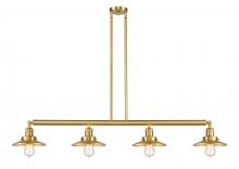  214-SG-M4-LED - Railroad - 4 Light - 53 inch - Satin Gold - Stem Hung - Island Light