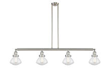  214-SN-G324-LED - Olean - 4 Light - 51 inch - Brushed Satin Nickel - Stem Hung - Island Light