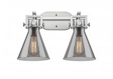 Innovations Lighting 411-2W-SN-G411-7SM - Newton Cone - 2 Light - 17 inch - Brushed Satin Nickel - Bath Vanity Light