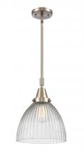  447-1S-SN-G222-LED - Seneca Falls - 1 Light - 10 inch - Brushed Satin Nickel - Mini Pendant