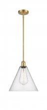 Innovations Lighting 516-1S-SG-GBC-124-LED - Berkshire - 1 Light - 12 inch - Satin Gold - Mini Pendant