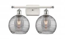 Innovations Lighting 516-2W-WPC-G1213-8SM - Athens Deco Swirl - 2 Light - 18 inch - White Polished Chrome - Bath Vanity Light