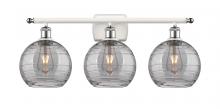 Innovations Lighting 516-3W-WPC-G1213-8SM - Athens Deco Swirl - 3 Light - 28 inch - White Polished Chrome - Bath Vanity Light