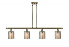  516-4I-AB-G116-LED - Cobbleskill - 4 Light - 48 inch - Antique Brass - Cord hung - Island Light