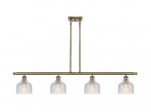  516-4I-AB-G412-LED - Dayton - 4 Light - 48 inch - Antique Brass - Cord hung - Island Light