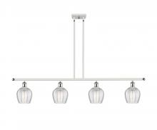  516-4I-WPC-G462-6-LED - Norfolk - 4 Light - 48 inch - White Polished Chrome - Cord hung - Island Light