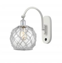  518-1W-WPC-G122-8RW-LED - Farmhouse Rope - 1 Light - 8 inch - White Polished Chrome - Sconce