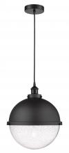 Innovations Lighting 616-1PH-BK-HFS-124-BK-LED - Hampden - 1 Light - 13 inch - Matte Black - Cord hung - Pendant