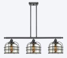  916-3I-BK-G78-CE-LED - Bell Cage - 3 Light - 36 inch - Matte Black - Stem Hung - Island Light