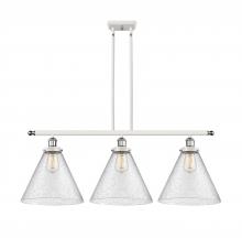  916-3I-WPC-G44-L-LED - Cone - 3 Light - 36 inch - White Polished Chrome - Stem Hung - Island Light