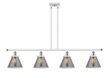  916-4I-WPC-G43-LED - Cone - 4 Light - 48 inch - White Polished Chrome - Stem Hung - Island Light