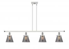  916-4I-WPC-G63-LED - Cone - 4 Light - 48 inch - White Polished Chrome - Stem Hung - Island Light