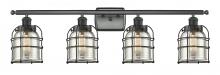  916-4W-BK-G58-CE - Bell Cage - 4 Light - 36 inch - Matte Black - Bath Vanity Light