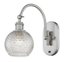 Innovations Lighting 918-1W-SN-G122C-6CL - Athens - 1 Light - 6 inch - Brushed Satin Nickel - Sconce
