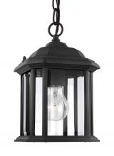  60029-12 - Kent traditional 1-light outdoor exterior semi-flush convertible ceiling hanging pendant in black fi