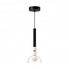  PD30502-BK/CL - Rise 6-in Black/Clear LED Pendant