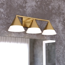 Vaxcel International W0508 - Winthrop 25.25-in. 3 Light Vanity Harvest Gold