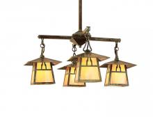  CCH-8/4BGW-BK - 8" carmel 4 light chandelier with bungalow overlay