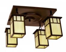  HCM-4L/4DTGW-BK - 4" huntington 4 light ceiling mount, double t-bar overlay