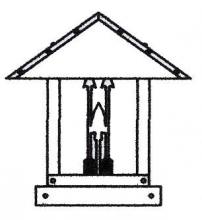 Arroyo Craftsman TRC-12ARGW-BK - 12" timber ridge column mount with arrow filigree