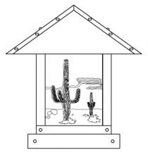 Arroyo Craftsman TRC-12CTGW-BK - 12" timber ridge column mount with cactus  filigree