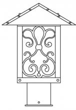 Arroyo Craftsman TRP-9ASTN-BK - 9" timber ridge post mount with ashbury  filigree