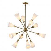  CH462039BGGR - Cosmo 39-in Brushed Gold/Glossy Ribbed Opal Glass Socket Chandelier