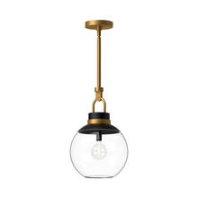  PD520512AGCL - Copperfield 12-in Aged Gold/Clear Glass 1 Light Pendant