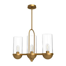  LP539024AGCL - Cyrus 24-in Aged Gold/Clear Glass 3 Lights Linear Pendant