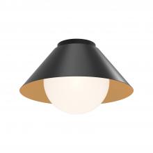  FM485214MBOP - Remy 14-in Matte Black/Opal Glass 1 Light Flush Mount