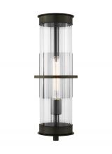  8726701-71 - Alcona transitional 1-light outdoor exterior large wall lantern in antique bronze finish with clear