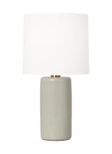  BT1101SHG1 - Barbara Barry Shanghai 1-Light Table Lamp in Shellish Grey Finish with White Linen Fabric Shade