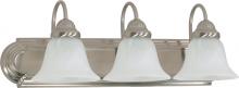  60/6075 - Ballerina - 3 Light - 24" - Vanity - with Alabaster Glass Bell Shades; Color retail packaging