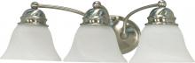  60/6079 - Empire - 3 Light - 21" - Vanity - with Alabaster Glass Bell Shades; Color retail packaging