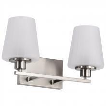 Nuvo 60/8222 - Lune; 2 Light Vanity; Brushed Nickel Finish; Etched White Glass