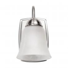  62/1567 - 8 Watt; LED 1 Light Vanity Fixture; 3000K; Brushed Nickel with Alabaster Glass