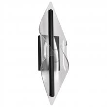  62/2022 - Geneva; 24 Inch LED Large Wall Sconce; Matte Black; Silk Screened Acrylic Lens