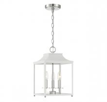  M30013WHPN - 3-Light Pendant in White with Polished Nickel